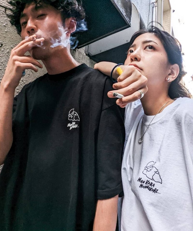 半袖】『昼から呑んだくれ』back print T-shirt（white） | 怠惰万歳