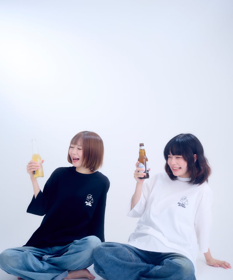 半袖】『昼から呑んだくれ』back print T-shirt（black） | 怠惰万歳