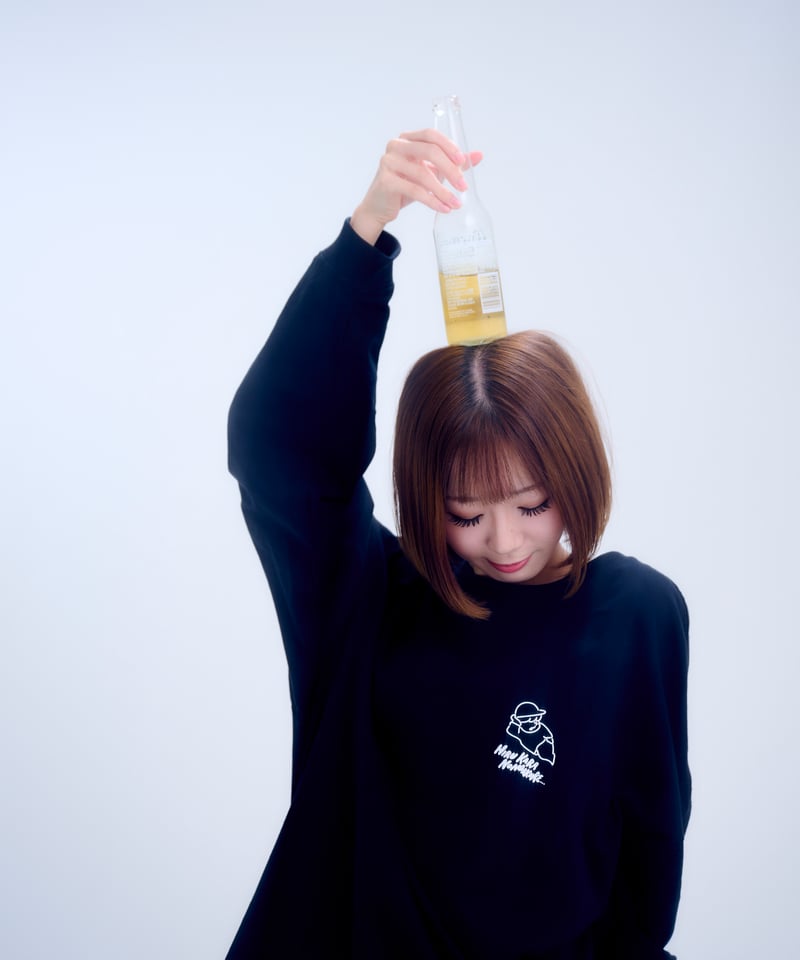 長袖】『昼から呑んだくれ』back print Long T-shirt（black） |