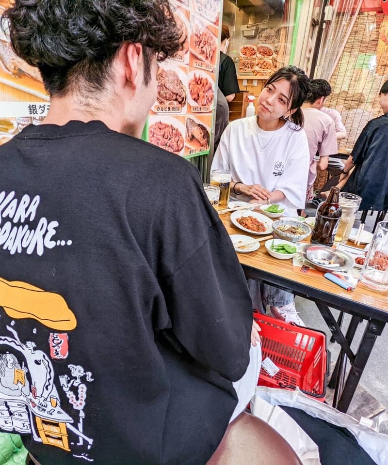 半袖】『昼から呑んだくれ』back print T-shirt（black） | 怠惰万歳