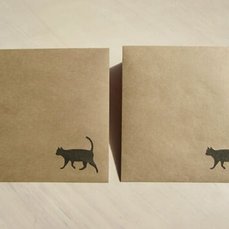 【ネコ】切り抜きマシカク封筒9cm＆カードset