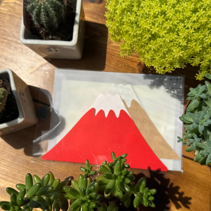 W富士山レターセット 浮世絵シール 赤富士 富士山便せん | 切り抜き