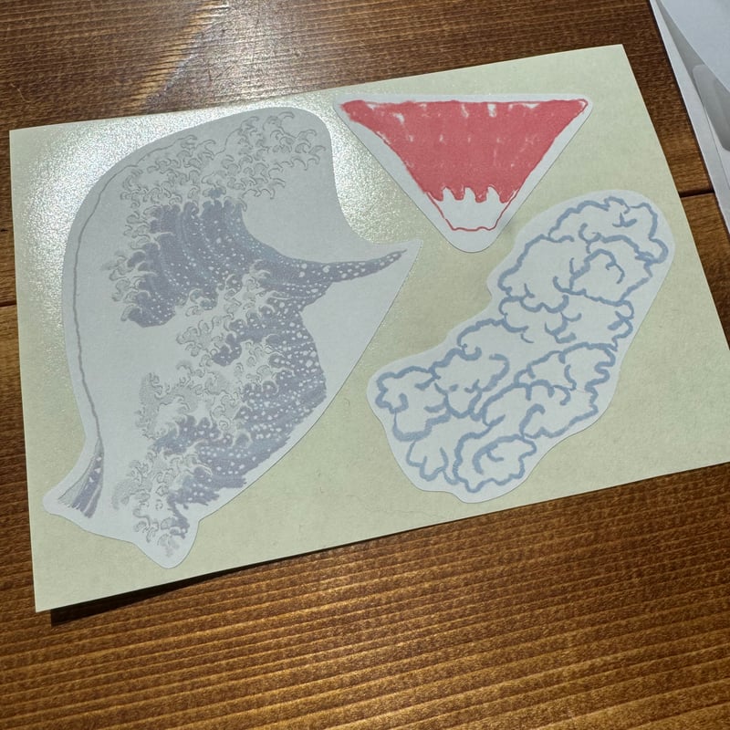 W富士山レターセット 浮世絵シール 赤富士 富士山便せん | 切り抜き