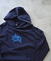 “Stussy” Light oz Navy Logo Hoodie