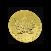 【中古希少】1990年カナダ「メープルリーフ」24k金貨 1oz (31.1g)【配送料込】