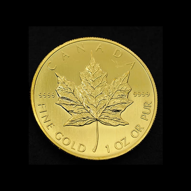 中古希少】1990年カナダ「メープルリーフ」24k金貨 1oz (31.1g)【配