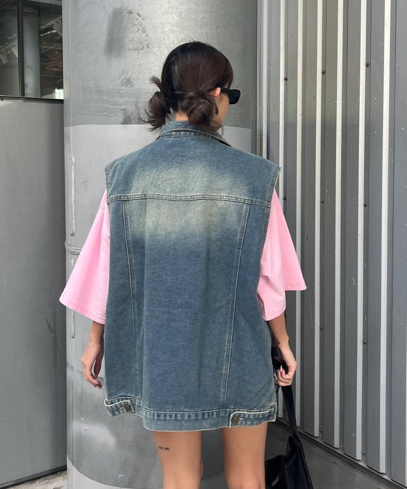 ノースリーブDENIMベスト｢EDGE｣#Wo12591885 | Miney