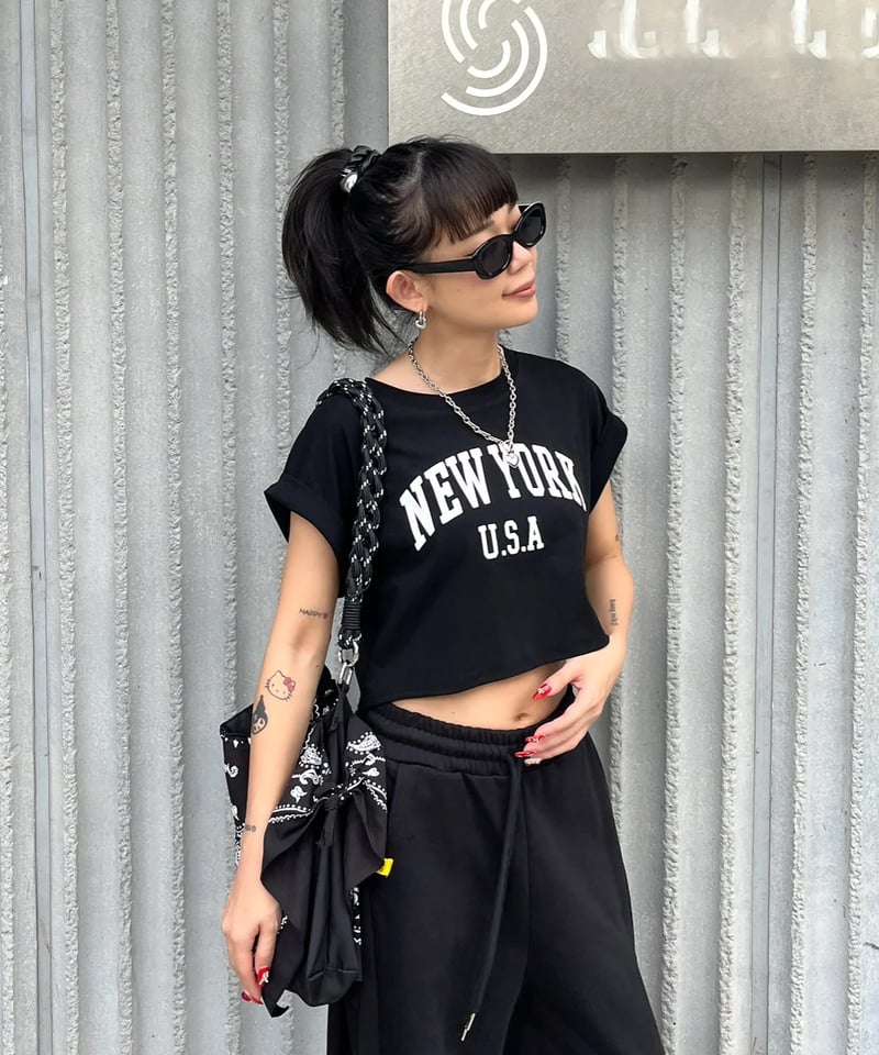 クロップドTOPS｢NY LOGO｣#Ri0819 | Miney
