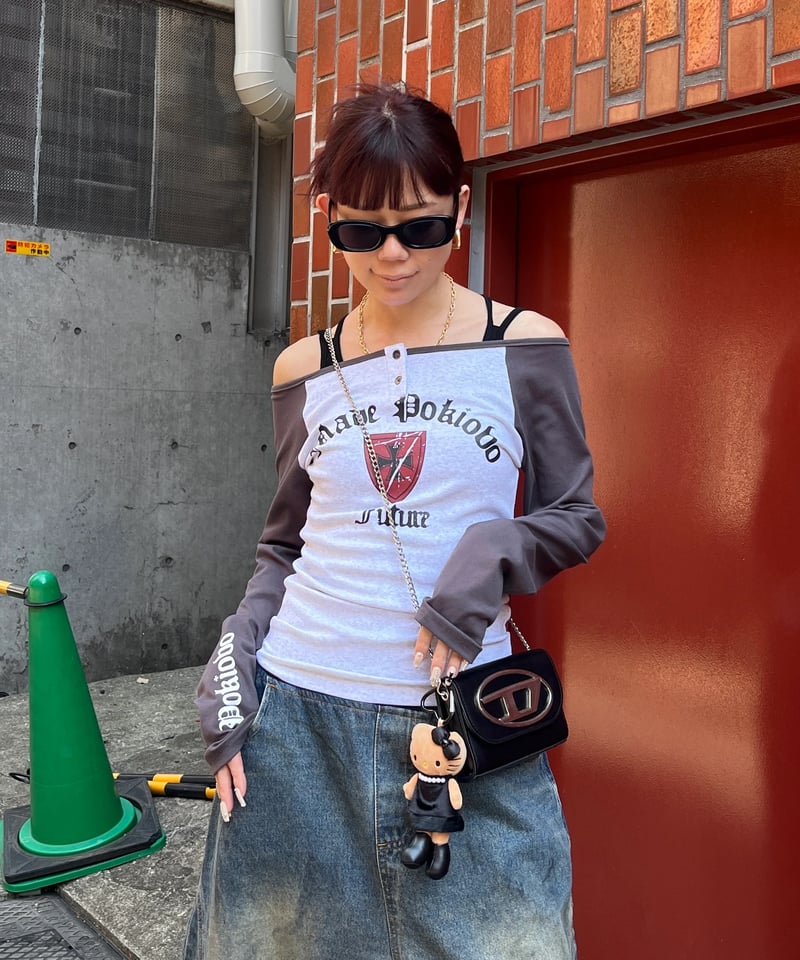 蘭々 オフショルラグランロンT｢SLASH｣#Ri0849 | Miney