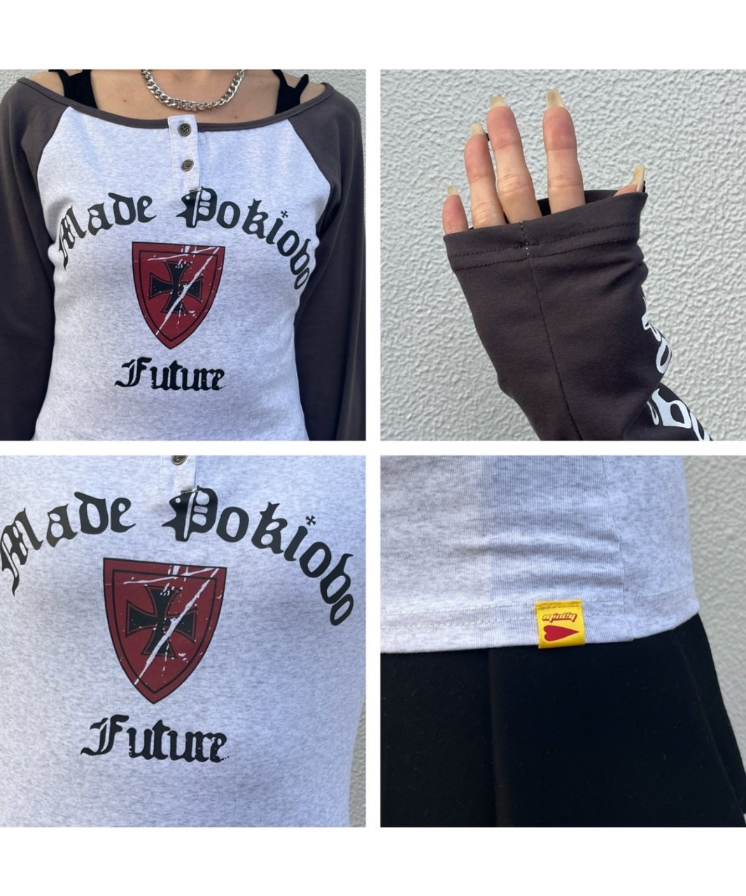 オフショルラグランロンT｢SLASH｣#Ri0849 | Miney