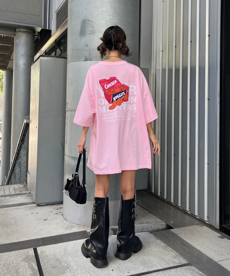 【オーバーサイズ♪】CHEZ VALENTINO フーディ オーバーサイズT「チキンパーティー」 #Ri0816 | Miney