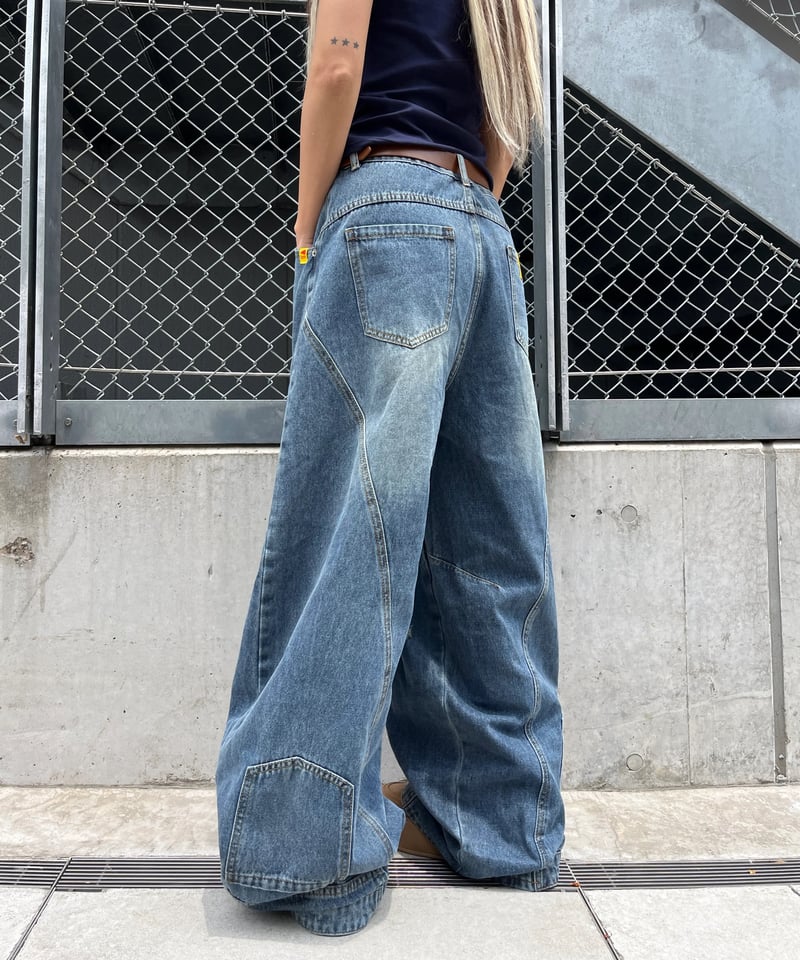 バルーンシルエットダメージDENIMPT「#ジーニアス」#Ri0830 | Miney バルーンシルエットダメージDENIMPT「#ジーニアス」#Ri0830 | Miney