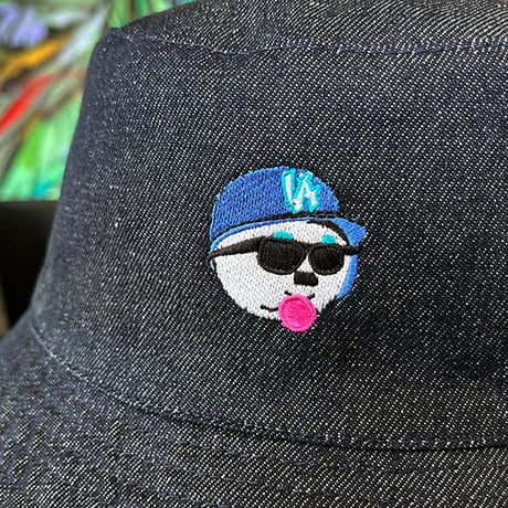 "JOAQUIN" indigo denim リバーシブル bucket hat
