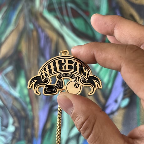 8ball gp. neckless / gold x black
