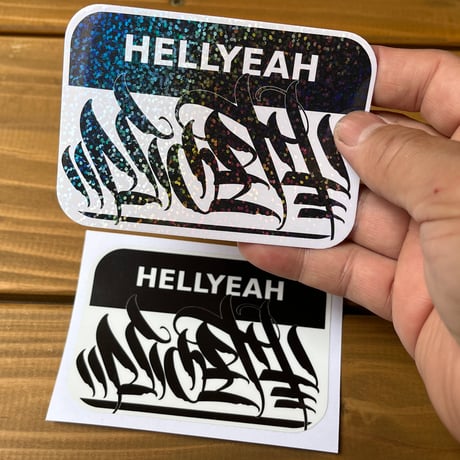 HELLYEAH glitter vinyl sticker