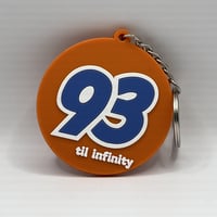 “93 til” pvc keychain
