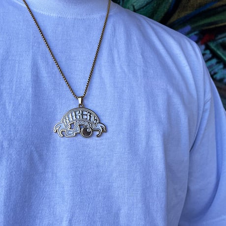 8ball gp. neckless / gold x white