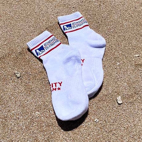 "postal" socks / white