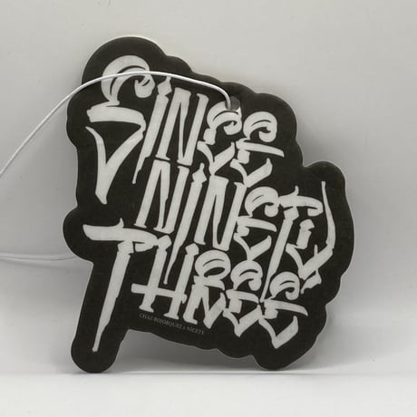 “SINCE NINETY THREE” air freshener