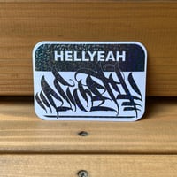 HELLYEAH glitter vinyl sticker