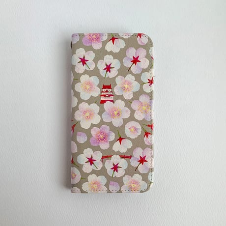 ［受注］桜咲くお堀端：春霞｜手帳型・帯なし：iPhone・スマホケース