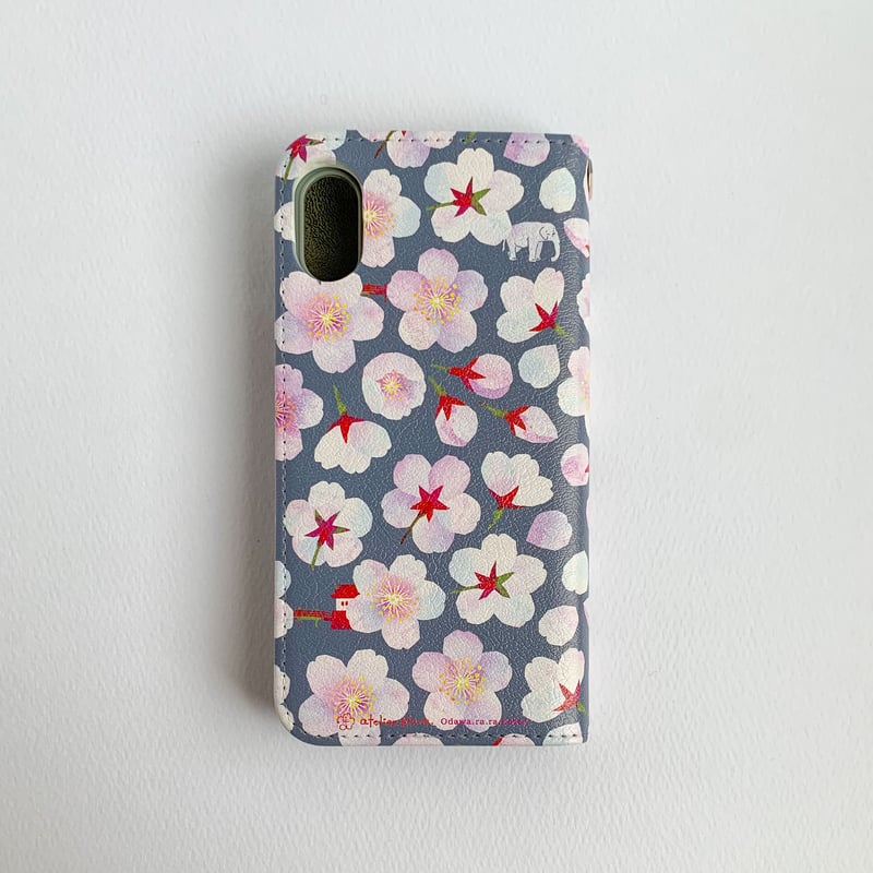 受注］桜咲くお堀端：春宵｜手帳型・帯なし：iPhone