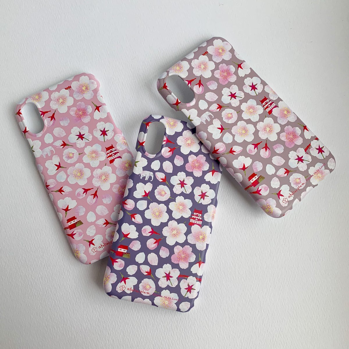 ★さくぱる★ おまとめ5セット 受注］桜咲くお堀端：春昼｜ケース型：iPhone・スマホケース | atelier