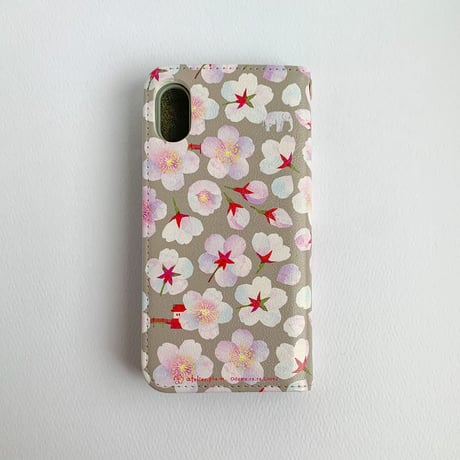 ［受注］桜咲くお堀端：春霞｜手帳型・帯なし：iPhone・スマホケース