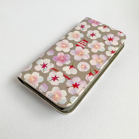 ［受注］桜咲くお堀端：春霞｜手帳型・帯なし：iPhone・スマホケース