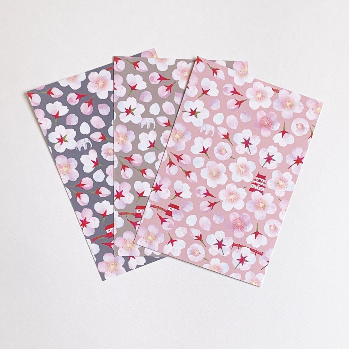 P♡B♡P♡K♡M 　6点各2セットおまとめ 桜咲くお堀端：春昼｜ポストカードセット | atelier.plu.m.