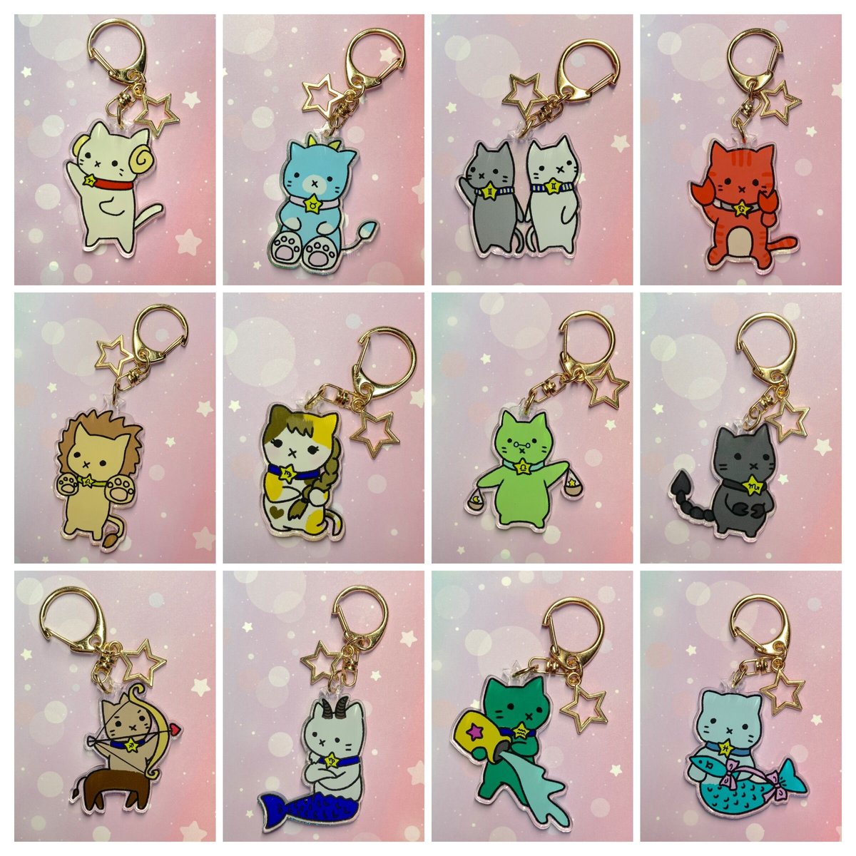 12星座にゃんこアクリルキーホルダー | mieux mignon