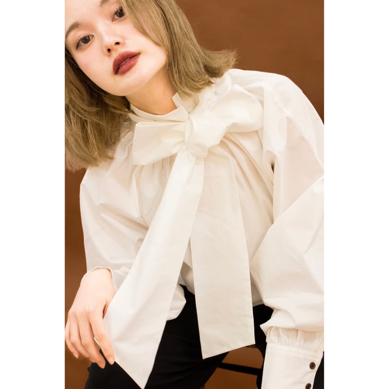 2way big ribbon blouse WHITE | IPSUM
