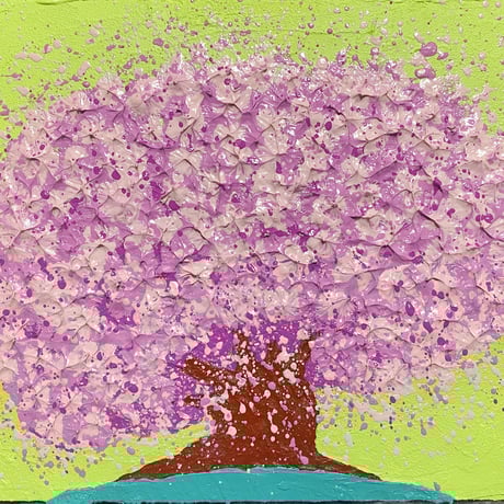 真作「Mosaic tree」F3号 キャンバス 油彩