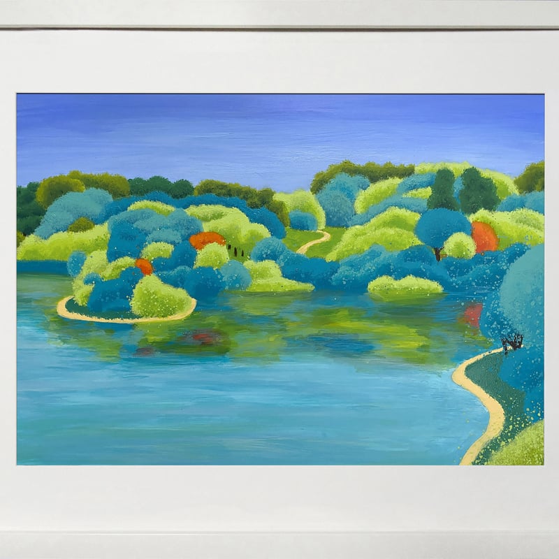 絵画　湖 展示の一番最後。一生独身で、この絵を描いた4年後にはノルウェー王に