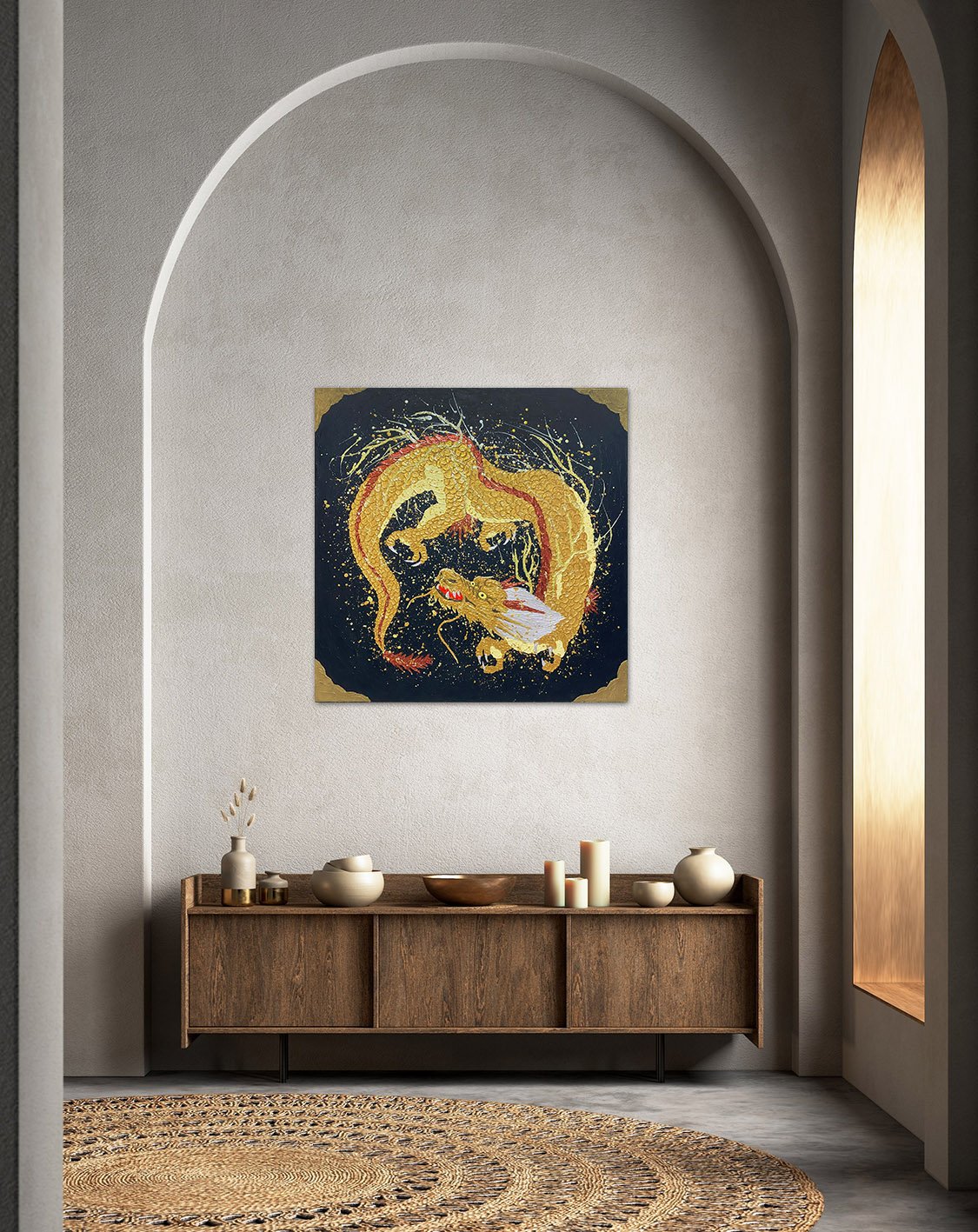 黄金龍」/ acrylic on panel | 佐藤雄一ArtStore