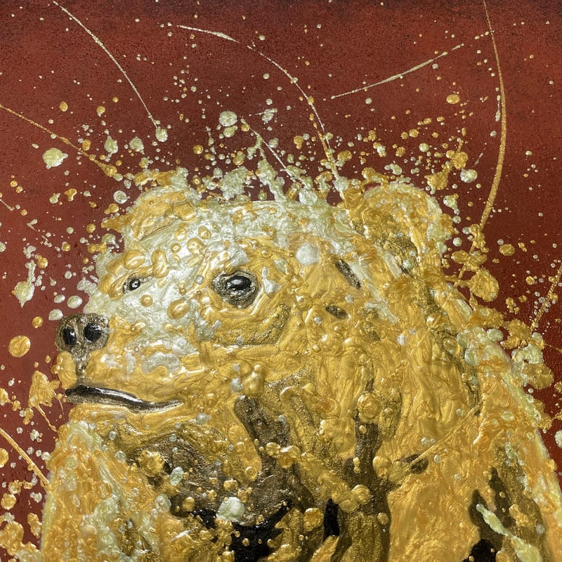 原画 『 異世界散歩 』アクリル水彩画 絵画 くま 熊 イラスト アート クマ | 佐藤雄一「LANDSCAPES」絵画/送料無料