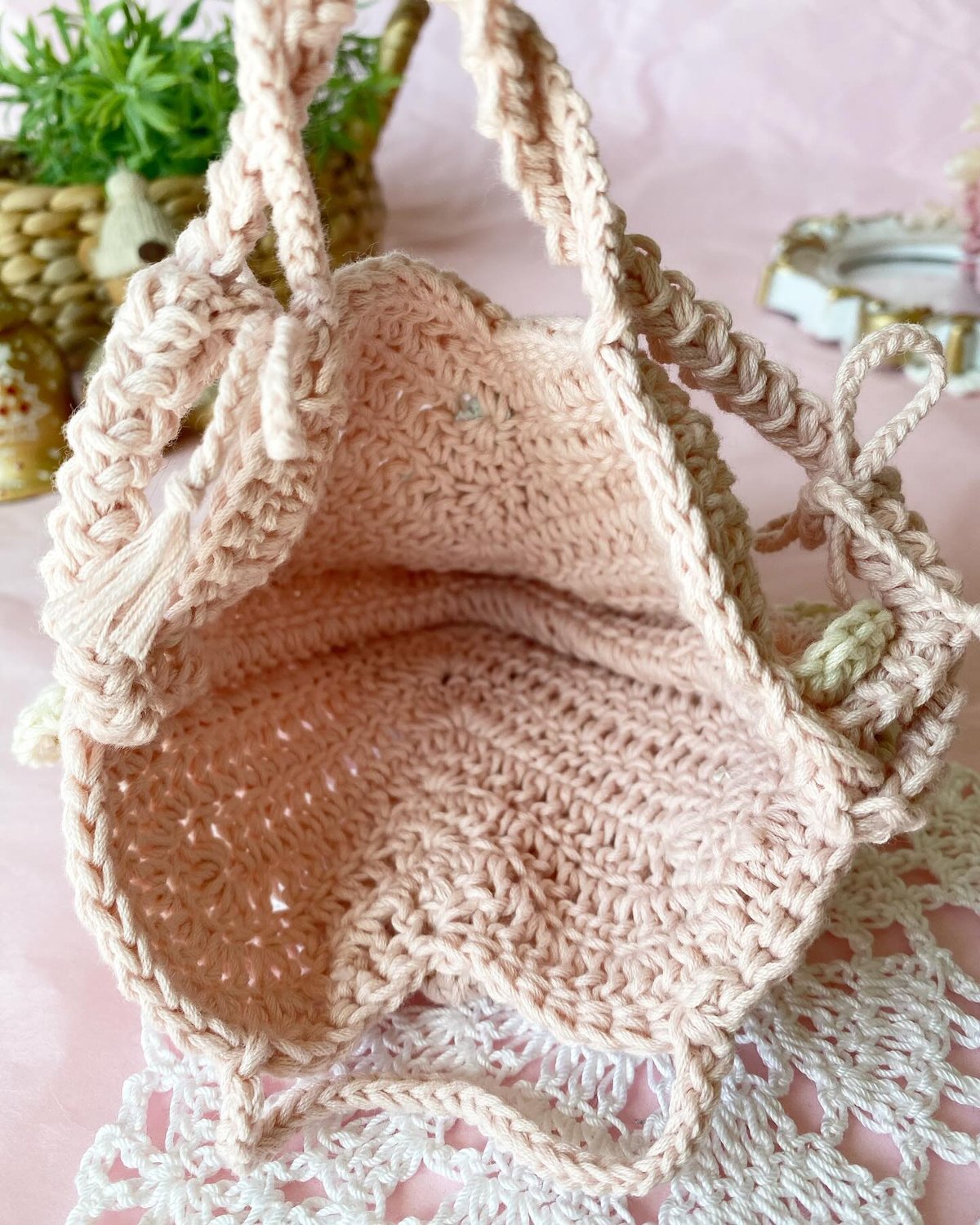ハート型いちごポシェット(ハート柄ピンク) | Yana mon atelier ハート型いちごポシェット(ハート柄ピンク) | Yana mon atelier