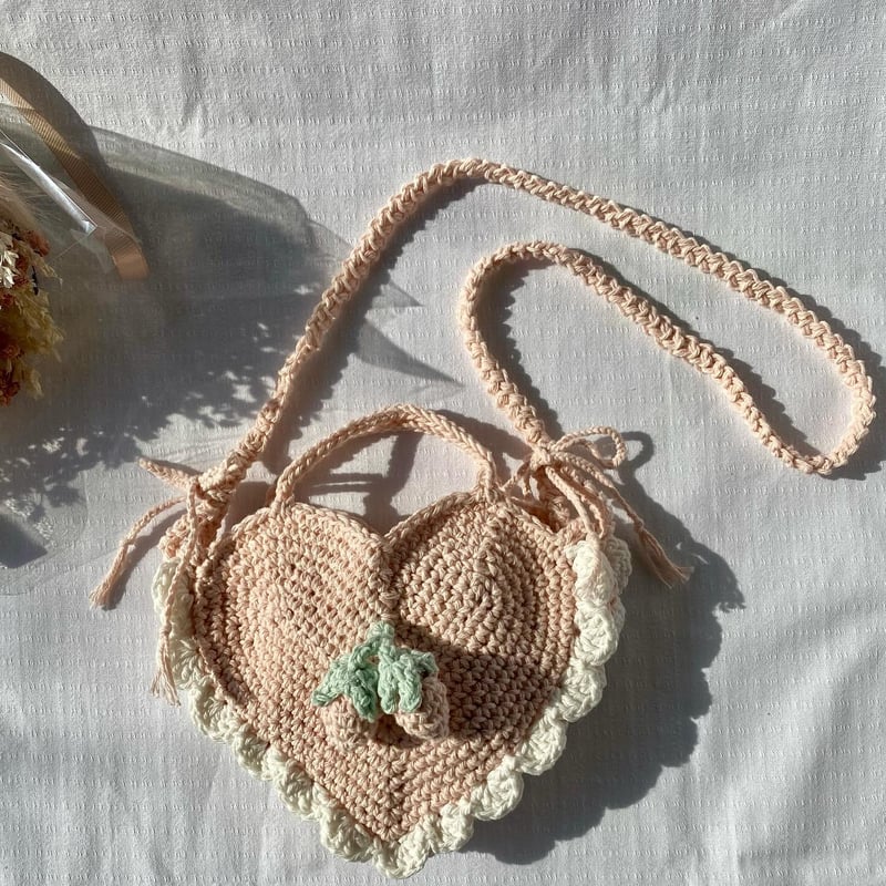 ハート型いちごポシェット(ピンク) | Yana mon atelier ハート型いちごポシェット(ピンク) | Yana mon atelier