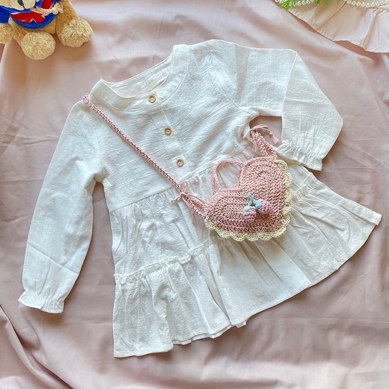 ハート型いちごポシェット(ハート柄ピンク) | Yana mon atelier ハート型いちごポシェット(ハート柄ピンク) | Yana mon atelier