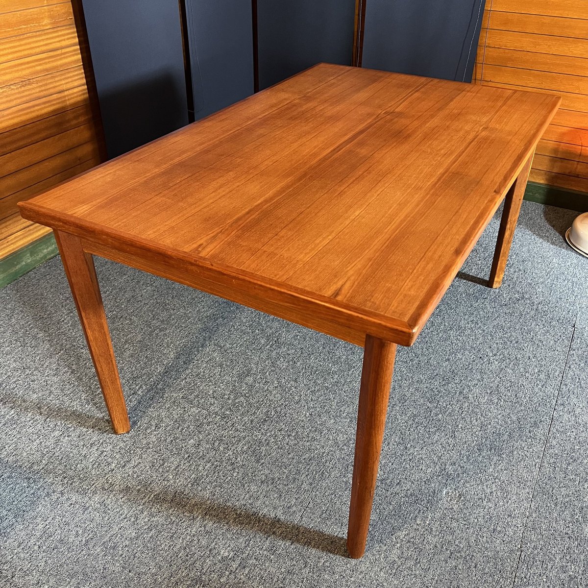 北欧家具　ヴィンテージ　デンマーク　チーク　ドローリーフテーブル デンマークヴィンテージ エクステンション ダイニングテーブル