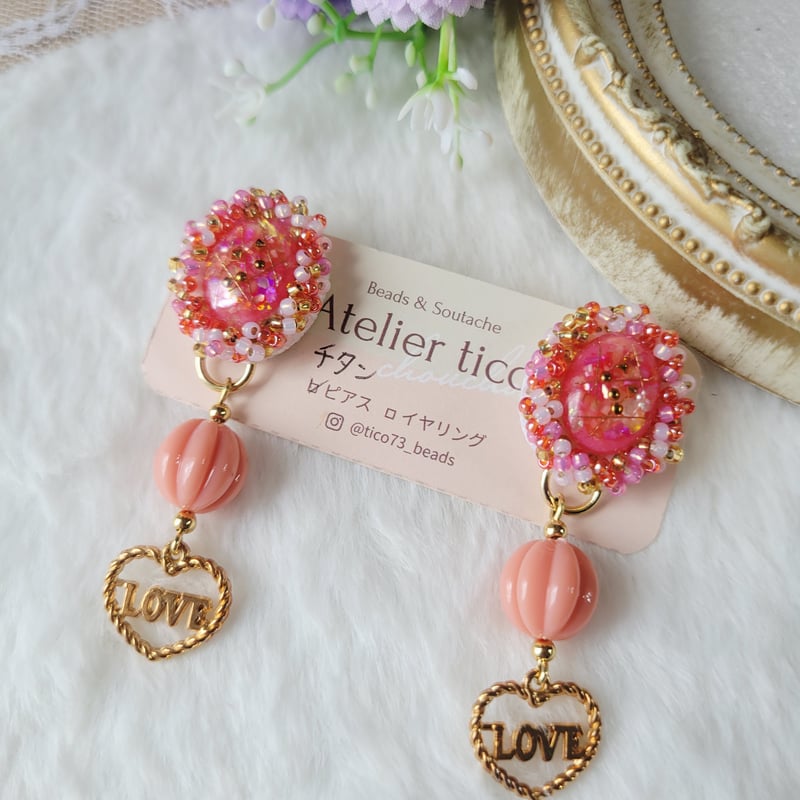 Atelier tico】 ビーズ刺繍 ピアス&イヤリング | 時かざり store