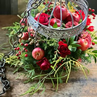 12/16 インスタライブ作成　クリスマスバードケージアレンジ完成品