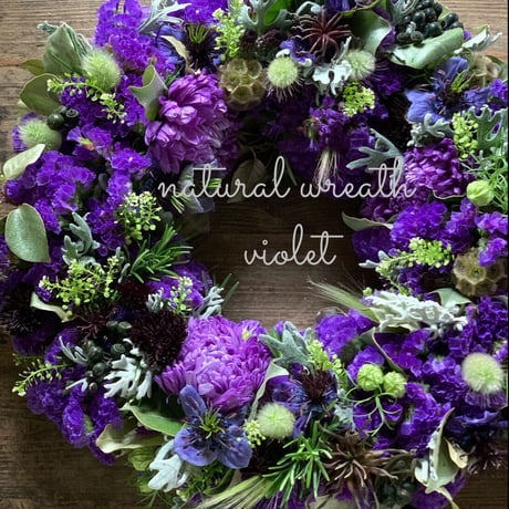 Mother‘s Day Gift リースキット　スターチスと季節のお花のふわリース　violet