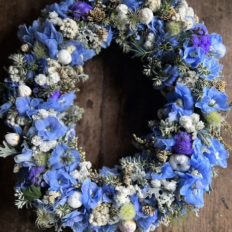 3/25 インスタライブ作成　happy blue wreath キット