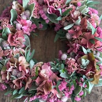 7/13 インスタライブ作成のアンティークピンクリースの完成品