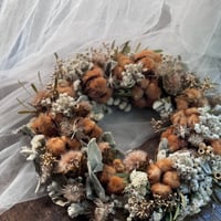 ブラウンコットンのクリスマスリース完成品