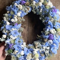 3/25  インスタライブ作成　happy blue wreath  完成品