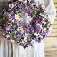 2024 Mother’s Day ワークショップ/A ペールカラーのふわもこリースキット(パープルver.)