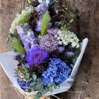 6/23 インスタライブ作成の紫陽花守りスワッグ　完成品