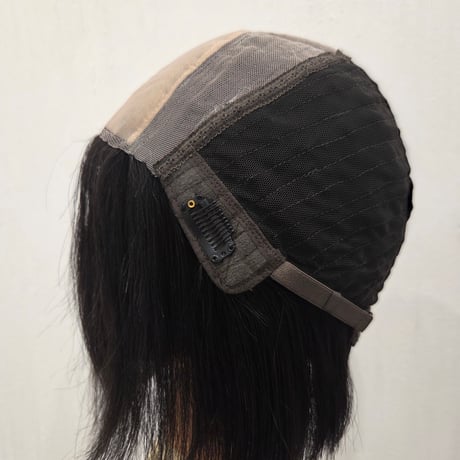 人毛100%　レースフロントフルウィッグ　20cm　|　自然な分け目・人工皮膚付き